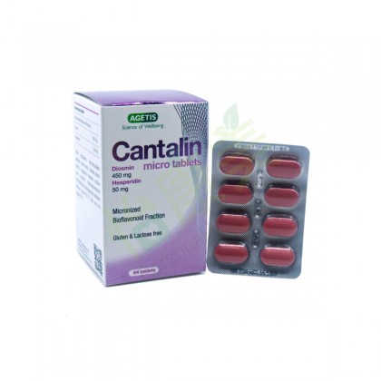 AGETIS Cantalin Micro Tablets 64's (Diosmin 450mg / Hesperidin 50mg)
