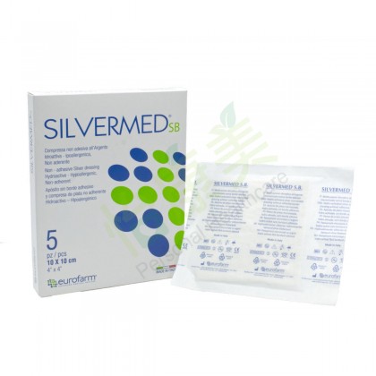 SILVERMED®SB 10x10cm Hydro-activate Silver Micronized Dressing without Adhesive Border-5pcs (Sterile)
