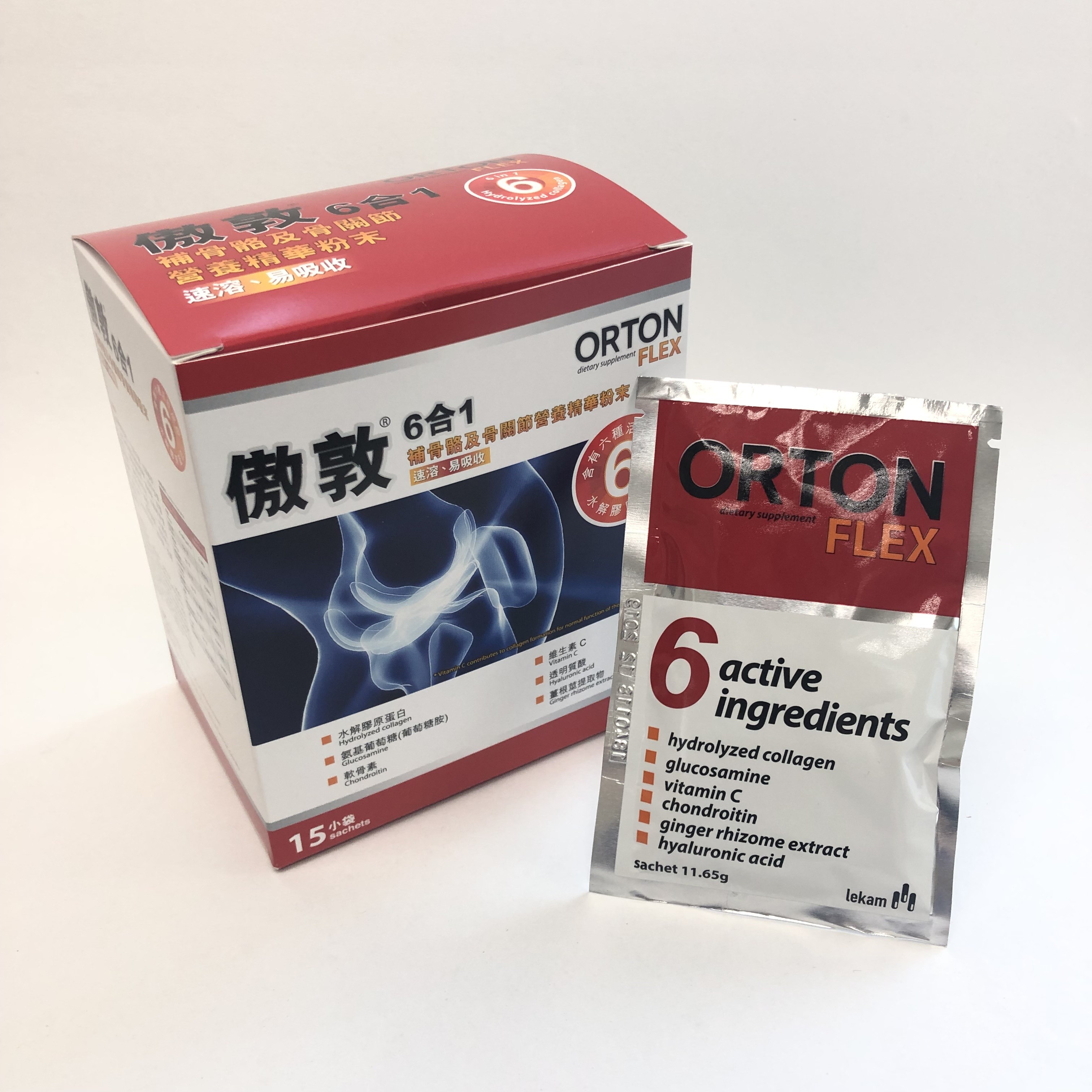 ORTON FLEX® 6 in 1 Bone and Cartilage Sachets (15 sachets) - Consumer