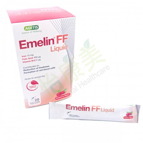 Emelin®FF Iron, Folic Acid, Vit. B12 Liquid Sachets 15ml