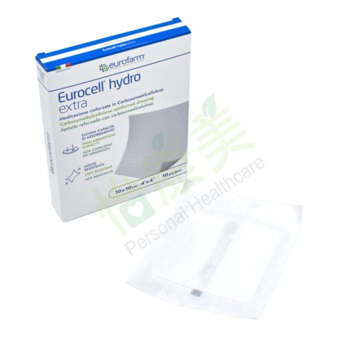 Eurocell® Hydro Extra Carboxymethylcellulose reinforced dressing 10x10cm (Sterile) – 10pcs