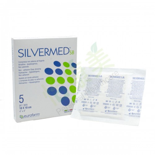 SILVERMED®SB 10x10cm Hydro-activate Silver Micronized Dressing without Adhesive Border-5pcs (Sterile)